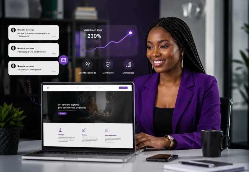 Entreprise rassurante avec un site vitrine clair et professionnel