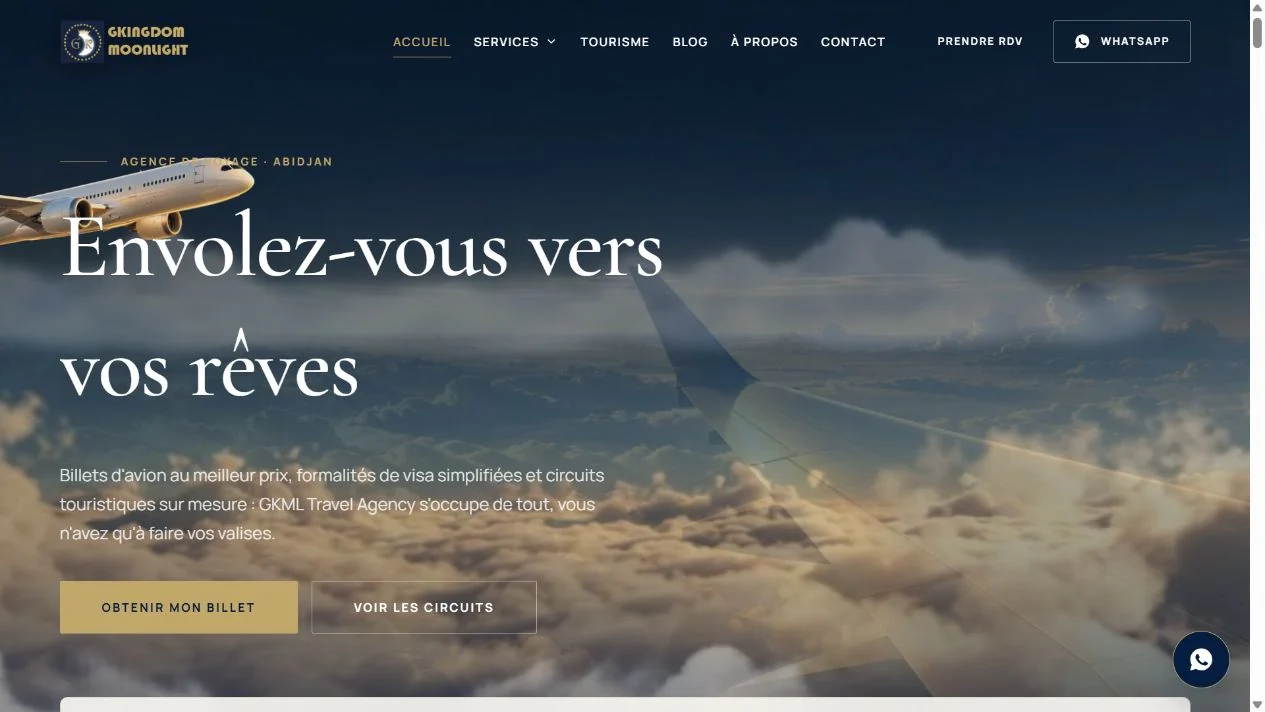 Site web GKML Travel Agency