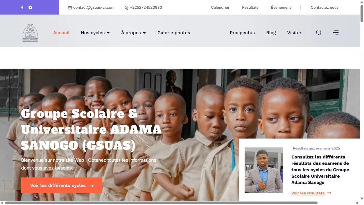 Site web GSUAS CI